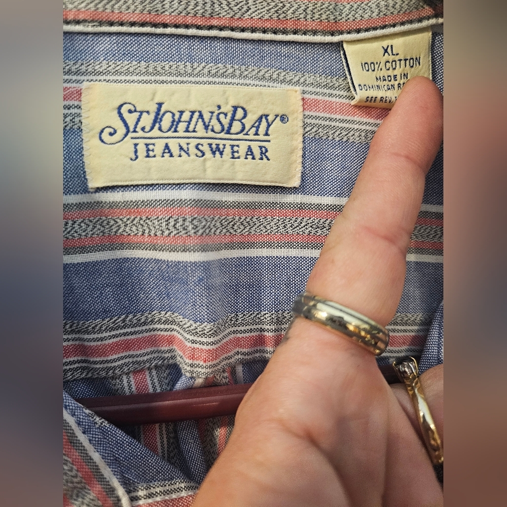 Vintage 100% cotton st.johns bay xl button down shirt - Picture 3 of 4